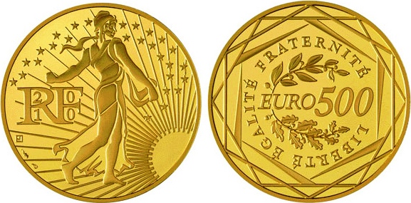 Франция выпустила монету в 500 евро