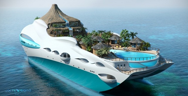 Райская яхта-остров Tropical island Paradise