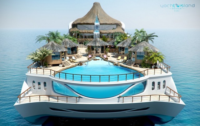 Райская яхта-остров Tropical island Paradise