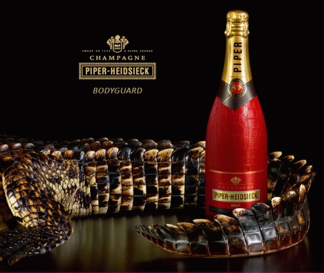 Шампанское Piper-Heidsieck в гламурном крокодиле