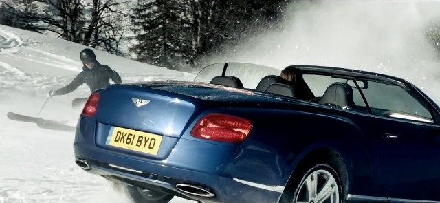 Bentley Continental GTC сразился с лыжниками Zai