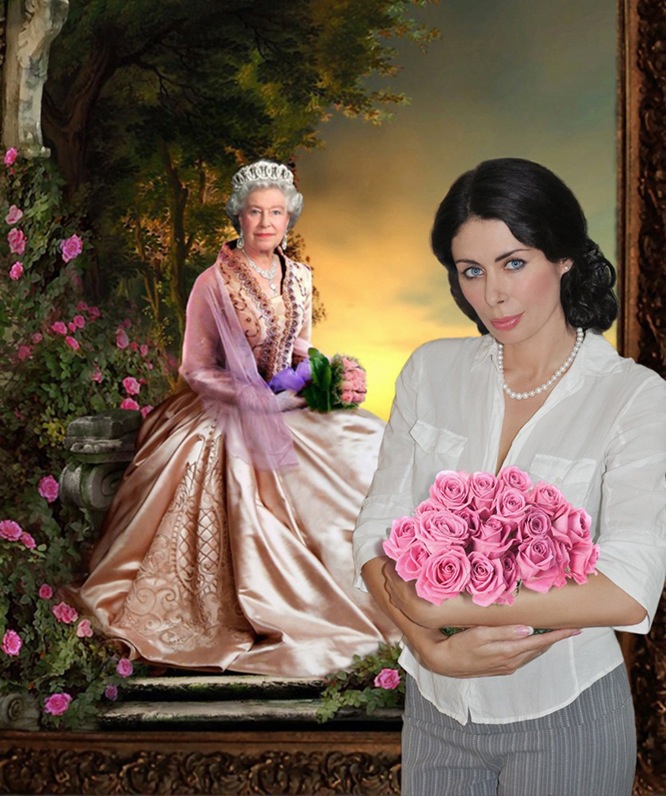 Розовый портрет королевы Елизаветы II