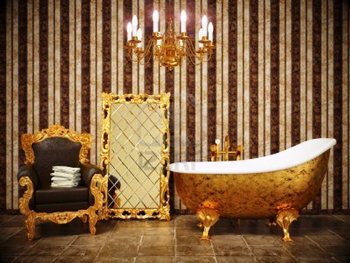 gold bathroom